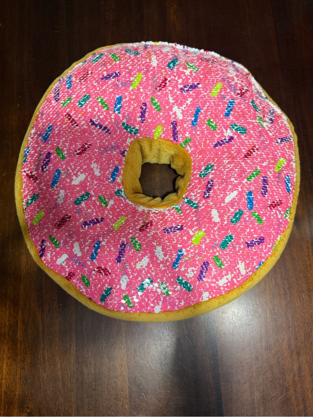 Pink Donut Flip Sequence Pillow - 12"